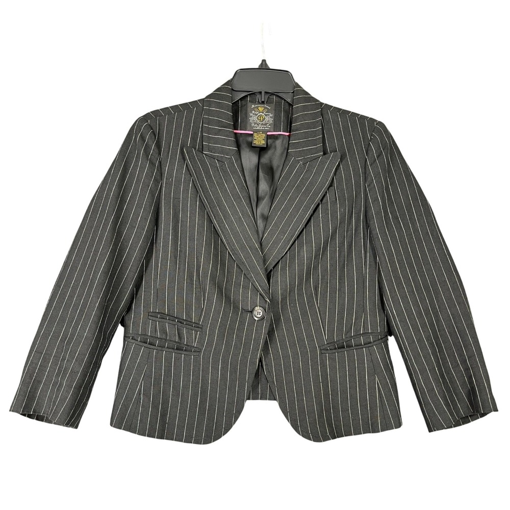Vintage Y2K‎ Polo Jeans Ralph Lauren Pinstripe Linen Blazer Women's L coquette